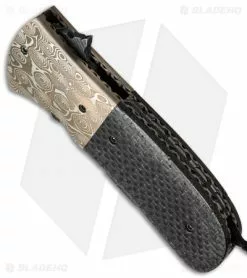 Burr Oak Knives First Responder Flipper #3 Knife LSCF/Mokume (3.5" Damascus) -Avokelavavat Sales Store burr oak first responder flipper3 bottom cm