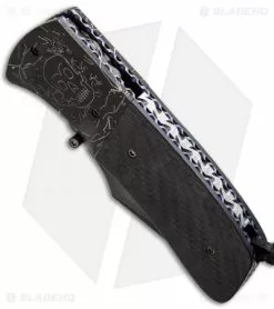 Burr Oak Knives Harpoon Knife CF/Damascus (3.75" San Mai) -Avokelavavat Sales Store burr oak harpoon skull cf bottom cm