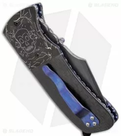 Burr Oak Knives Harpoon Knife CF/Damascus (3.75" San Mai) -Avokelavavat Sales Store burr oak harpoon skull cf side cm