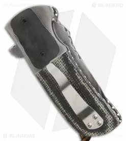 Burr Oak Knives Coffin Nail Flipper Knife Damascus/Burlap Micarta (3.5" San Mai) -Avokelavavat Sales Store burr oak knives coffin nail dp burlap micarta side jm