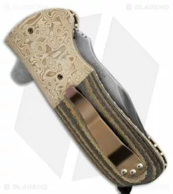 Burr Oak Knives Coffin Nail Flipper Knife Mokume/Brass CF (3.5" San Mai) -Avokelavavat Sales Store burr oak knives doffin nail cp mokume cf brass side jm