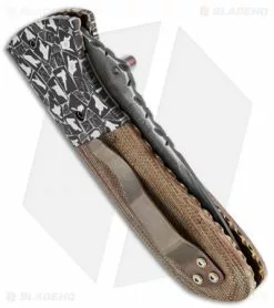 Burr Oak Knives Viper Knife Tan Canvas Micarta (3.5" San Mai) -Avokelavavat Sales Store burr oak knives folder damascus w2 5160 52100 yellow side