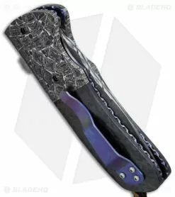 Burr Oak Knives Shard Flipper #1 Dress Knife Shred CF/Damascus (3.5" San Mai) -Avokelavavat Sales Store burr oak knives sharp flipper san m side cm