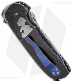 Burr Oak Knives Viper Flipper Knife Carbon Fiber (3.75" Damascus) #3 -Avokelavavat Sales Store burr oak viper flipper 3 side cm