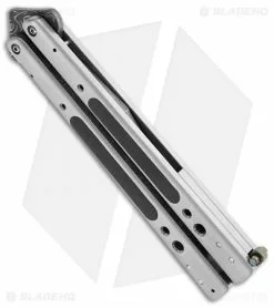 Chuck Gedraitis Knives Balisong #112 Titanium Butterfly Knife (4.25" Damascus) -Avokelavavat Sales Store chuck gedraitis balisong 112 damasus pattern ss titanium black micarta side
