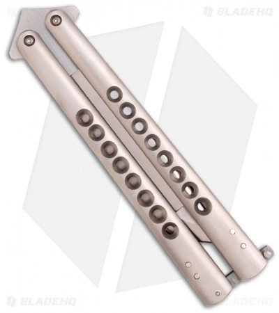 Chuck Gedraitis Knives Balisong #84 Titanium Butterfly Knife (4" Satin) 4 Chuck Gedraitis Knives Balisong #84 Titanium Butterfly Knife (4" Satin) - Image 2