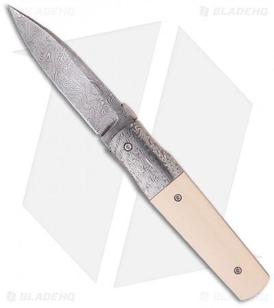 Chuck Gedraitis Hybrid Framelock Folder Knife W/ White Micarta (3.19" Damascus) 3 Chuck Gedraitis Hybrid Framelock Folder Knife W/ White Micarta (3.19" Damascus)