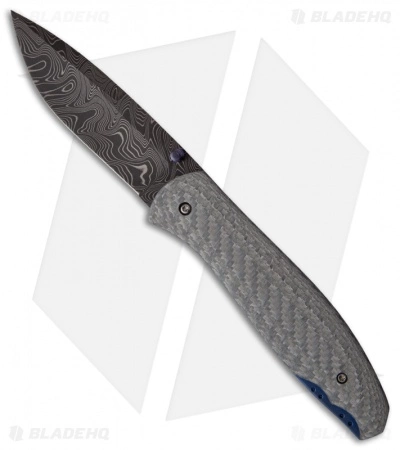 Chuck Gedraitis Small Model 1 Folding Knife Silver Twill (3.31" Damascus) 3 Chuck Gedraitis Small Model 1 Folding Knife Silver Twill (3.31" Damascus)