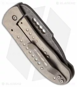 Chuck Gedraitis Small Snubnose Knife Dimpled Titanium Folder (2.125" Acid Wash) -Avokelavavat Sales Store chuck gedraitis sm snubnose dec13 side