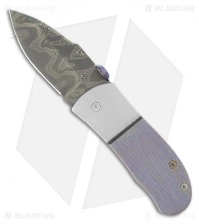 Chuck Gedraitis Small Snubnose Knife Titanium Folder (2.125" Damascus) 3 Chuck Gedraitis Small Snubnose Knife Titanium Folder (2.125" Damascus)