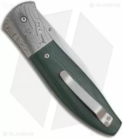Chuck Gedraitis Modified Tanto Folder Knife W/ Green G10 (3.25" Hamon) 5 Chuck Gedraitis Modified Tanto Folder Knife W/ Green G10 (3.25" Hamon) -Avokelavavat Sales Store chuck gedraitis turksih twist damascus green g10 back
