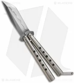 Chuck Gedraitis Knives Balisong #49 Titanium Butterfly Knife (3.125" Hamon) -Avokelavavat Sales Store cig balisong 49 back