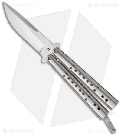 Chuck Gedraitis Knives Balisong #54 Titanium Butterfly Knife (3.3" Satin) 3 Chuck Gedraitis Knives Balisong #54 Titanium Butterfly Knife (3.3" Satin)