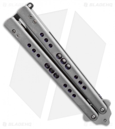 Chuck Gedraitis Custom Balisong #136 Titanium Butterfly Knife (4.25" Stonewash) 4 Chuck Gedraitis Custom Balisong #136 Titanium Butterfly Knife (4.25" Stonewash) - Image 2