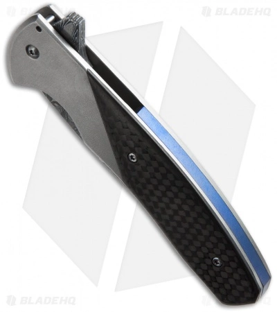 Chuck Gedraitis Slim Rude Boy Flipper Knife Ti/CF (3.25" Damascus) 4 Chuck Gedraitis Slim Rude Boy Flipper Knife Ti/CF (3.25" Damascus) - Image 2