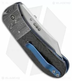 Chuck Gedraitis Small Puffin Liner Lock Knife Damascus/Carbon Fiber (2.4" Satin) -Avokelavavat Sales Store cjg small puffin cf dam satin side