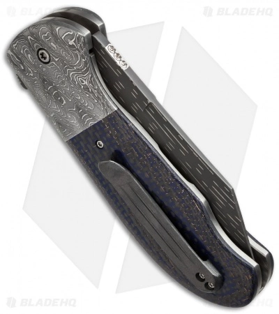 Chuck Gedraitis XL Puffin Knife Blue LSCF/Damascus (3.75" Starfire) 4 Chuck Gedraitis XL Puffin Knife Blue LSCF/Damascus (3.75" Starfire) - Image 2