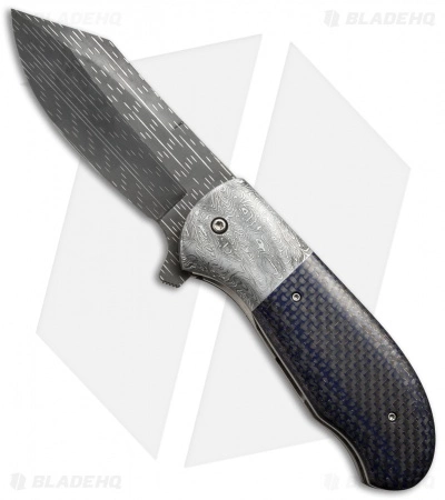 Chuck Gedraitis XL Puffin Knife Blue LSCF/Damascus (3.75" Starfire) 3 Chuck Gedraitis XL Puffin Knife Blue LSCF/Damascus (3.75" Starfire)