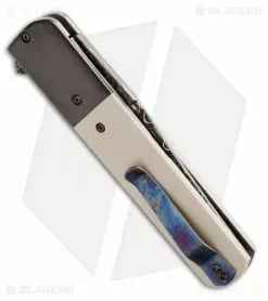 Chuck Gedraitis Yakuza Liner Lock Knife Zirconium/Micarta (3.75" Damascus) 5 Chuck Gedraitis Yakuza Liner Lock Knife Zirconium/Micarta (3.75" Damascus) -Avokelavavat Sales Store cjg yakuza flipper side