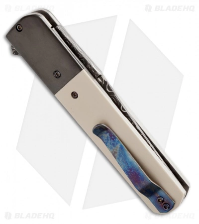 Chuck Gedraitis Yakuza Liner Lock Knife Zirconium/Micarta (3.75" Damascus) 4 Chuck Gedraitis Yakuza Liner Lock Knife Zirconium/Micarta (3.75" Damascus) - Image 2