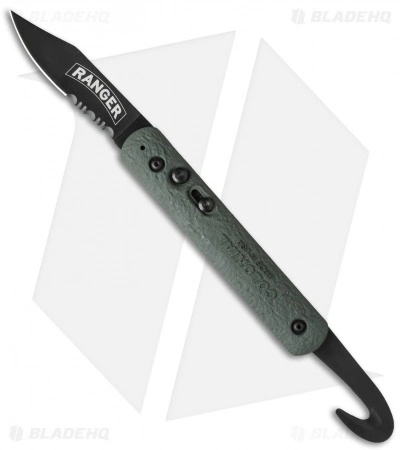 Colonial Knife Co. Colonial Ranger Automatic Knife OD Green (3" Black Serr) M-736C 3 Colonial Knife Co. Colonial Ranger Automatic Knife OD Green (3" Black Serr) M-736C