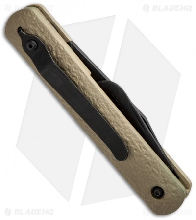 Colonial Knife Co. Colonial Knife Company M-729 Automatic Knife W/ Rescue Hook (Tan Plain) 4 Colonial Knife Co. Colonial Knife Company M-729 Automatic Knife W/ Rescue Hook (Tan Plain) - Image 2