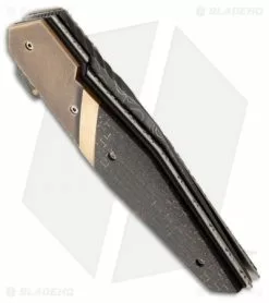 Corrie Schoeman N Able Folder Knife Bronze/LSCF (3.25" Damascus) 5 Corrie Schoeman N Able Folder Knife Bronze/LSCF (3.25" Damascus) -Avokelavavat Sales Store corrie schoeman nable flipper damascus side