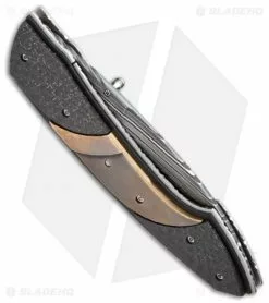 Corrie Schoeman X-Ist Liner Lock Knife Bronze/LSCF (3.5" Damascus) -Avokelavavat Sales Store corrie schoeman x157 lightning strike carbon steel bronze side