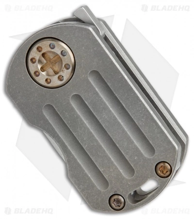 Curtiss Knives Curtiss Custom ODT Frame Lock Knife Titanium W/ Bronze Hardware (1" Stonewash) 4 Curtiss Knives Curtiss Custom ODT Frame Lock Knife Titanium W/ Bronze Hardware (1" Stonewash) - Image 2