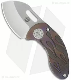 Curtiss Knives Curtiss Custom Knives Nano Folder Anodized Flame Titanium Knife (1.8" Plain)