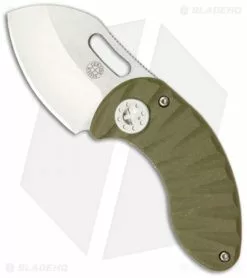 Curtiss Knives Curtiss Custom Knives Nano Framelock Folder Knife W/ Green G10 (1.75" Plain)