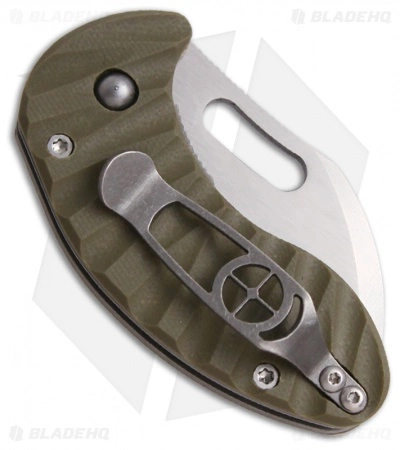 Curtiss Knives Curtiss Custom Nano Linerlock Folder Knife W/ OD Green G10 Scales (1.75" Plain) 4 Curtiss Knives Curtiss Custom Nano Linerlock Folder Knife W/ OD Green G10 Scales (1.75" Plain) - Image 2