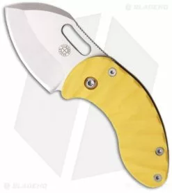 Curtiss Knives Curtiss Custom Nano Linerlock Folder Knife W/ Yellow G10 Scales (1.75" Plain)