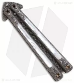 DDR Darrel Ralph Custom Venturi Butterfly Balisong Knife Pearl Inlay (Damascus) 7 DDR Darrel Ralph Custom Venturi Butterfly Balisong Knife Pearl Inlay (Damascus) -Avokelavavat Sales Store darrel ralph ddr balisong feb2012 back