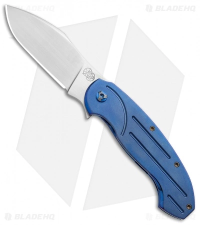 Demongivert & Famin ZPS One Custom Frame Lock Knife Blue Ti (3.5" Satin) 3 Demongivert & Famin ZPS One Custom Frame Lock Knife Blue Ti (3.5" Satin)
