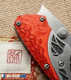 Dew Hara Custom Ni Liner Lock Knife Black/Red/Silver (3.75" Mirror) Japan -Avokelavavat Sales Store dew hara custom ni liner red bolster cm