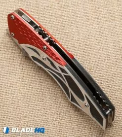 Dew Hara Custom Ni Liner Lock Knife Black/Red/Silver (3.75" Mirror) Japan -Avokelavavat Sales Store dew hara custom ni liner red bottom cm