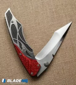Dew Hara Custom Ni Liner Lock Knife Black/Red/Silver (3.75" Mirror) Japan -Avokelavavat Sales Store dew hara custom ni liner red half cm