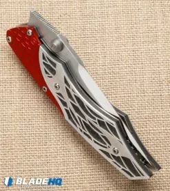 Dew Hara Custom Ni Liner Lock Knife Black/Red/Silver (3.75" Mirror) Japan -Avokelavavat Sales Store dew hara custom ni liner red side cm