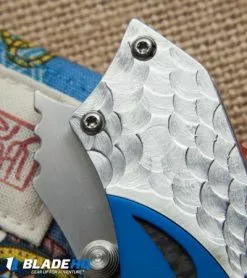 Dew Hara Custom Ichi Liner Lock Knife Blue/Silver (3.5" Mirror) Japan -Avokelavavat Sales Store dew hara ichi blue black bolster cm 2