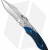 Dew Hara Custom Ichi Liner Lock Knife Blue/Silver (3.5" Mirror) Japan -Avokelavavat Sales Store dew hara ichi blue black cm