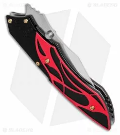 Dew Hara Custom Ichi Liner Lock Knife Black/Red (3.5" Mirror) Japan -Avokelavavat Sales Store dew hara ichi red black side jm