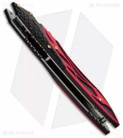 Dew Hara Custom Ichi Liner Lock Knife Black/Red (3.5" Mirror) Japan -Avokelavavat Sales Store dew hara ichi red black spine jm