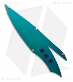 Dew Hara Custom SAN Fixed Blade Knife Green (5.25" Black) Japan -Avokelavavat Sales Store dew hara san fixed blade green blue front sheath jm