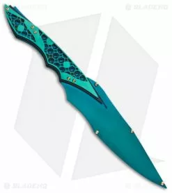 Dew Hara Custom SAN Fixed Blade Knife Green (5.25" Black) Japan -Avokelavavat Sales Store dew hara san fixed blade green blue sheath jm