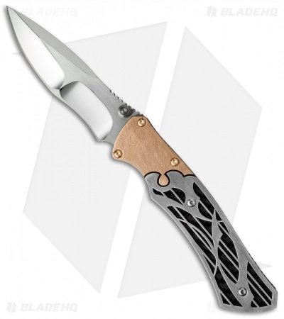 Dew Hara Custom Shi Liner Lock Knife Bronzed/CF (3.75" Mirror) Japan 3 Dew Hara Custom Shi Liner Lock Knife Bronzed/CF (3.75" Mirror) Japan