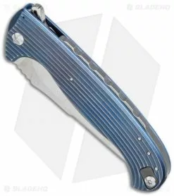Diskin Volcan Flipper Frame Lock Knife Fluted Blue Titanium (4" Stonewash) -Avokelavavat Sales Store diskin volcan fluted 3 bottom cm