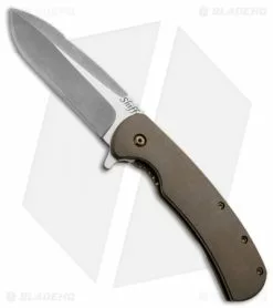 Doc Shiffer Knives Doc Shiffer Custom Designated Marksman Knife Titanium Flipper (3.5" Plain)