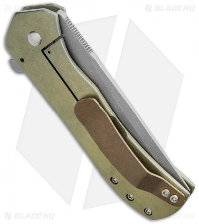 Doc Shiffer Knives Doc Shiffer Custom Recon Knife Green Anodized Titanium (3.5" Stonewashed) 4 Doc Shiffer Knives Doc Shiffer Custom Recon Knife Green Anodized Titanium (3.5" Stonewashed) - Image 2