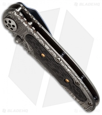 Allen Elishewitz Custom Damascus Frame Lock Knife Carbon Fiber (3.25" Damascus) 5 Allen Elishewitz Custom Damascus Frame Lock Knife Carbon Fiber (3.25" Damascus) - Image 3